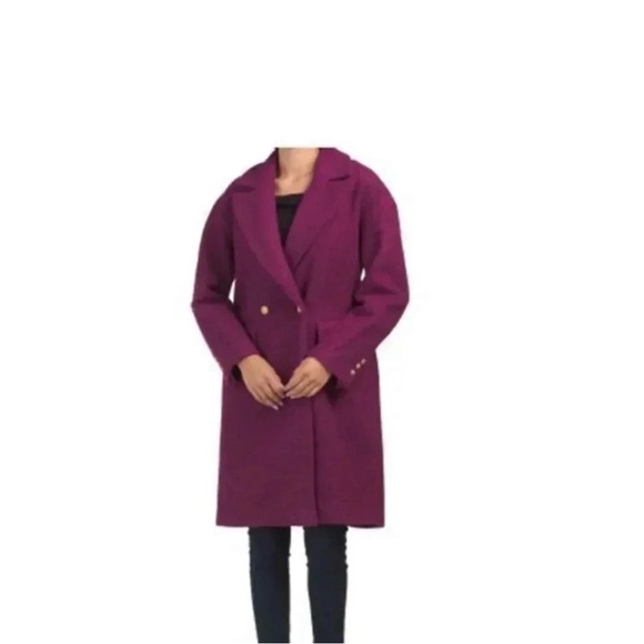 BCBGMaxAzria Boucle Purple and Gold Coat - Picture 9 of 10